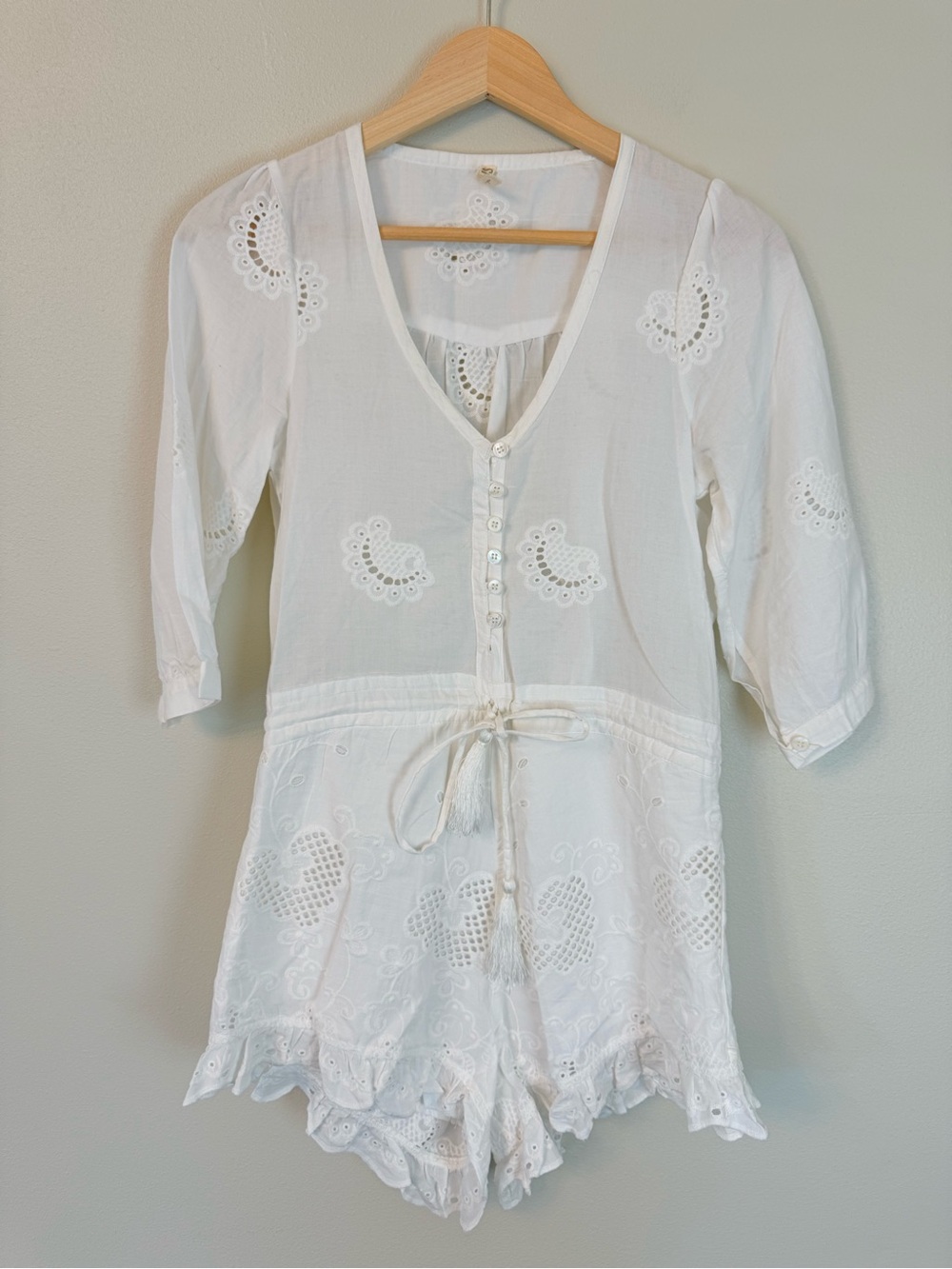 Spell & The Gypsy Indian Summer Anglaise Eyelet Playsuit Romper XS - Picture 4 of 10